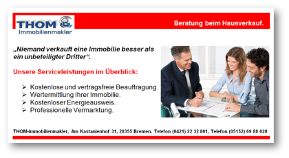Energieausweis kostenlos sichern - Immobilie verkaufen Osterholz Vahr Hemelin