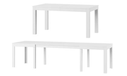 Ausziehtisch Wenus 160-300x90x76cm Weiß Matt Esszimmertisch Küchentisch Wohnzimm