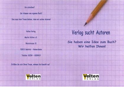 Velten Verlag sucht neue Autoren