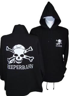 Kapuzen Pullover mit Totenkopf beids. bedruckt super Qualität