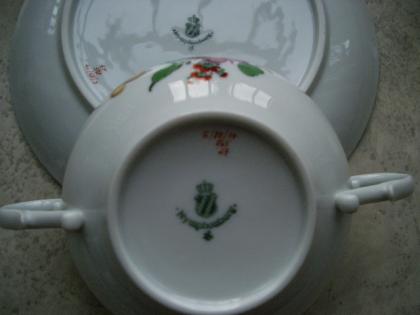 NYMPHENBURG KORB OHNE RAND 22 Service Teile - DEKOR 865