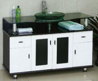 Kompletter Waschtisch Holz/Glas