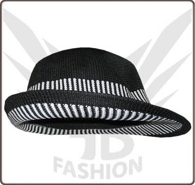 FB231 Schwarzer Clubwear Hut im Coolen Rockabilly Style