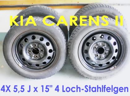 KIA Carens II 4STAHLFELGEN 5 5J x 15 4 Loch-Stahlfelge