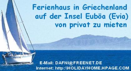 Ferienhaus mit Meerblick in Griechenland auf der Insel Euböa