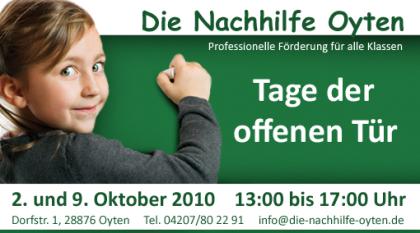 Tage der offenen Tür - Die Nachhilfe Oyten - Oktober 2022