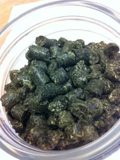 Pellets aus Sonnenblumenschalen