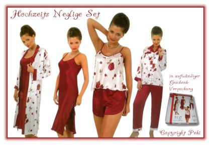 Hochzeits Neglige 8-teiliges Komplett-Set Top