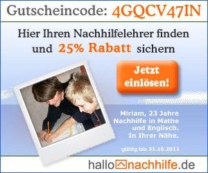HalloNachhilfe -25 Rabatt