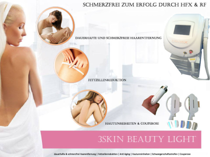Schmerzfreie dauerhafte Haarentfernung mit dem 3Skin Beauty Light