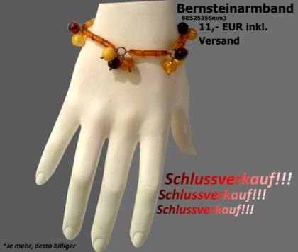 Armband aus baltischem Bernstein mit Silber