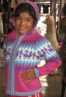 Kinder Kapuzen Strickjacke aus Alpakawolle