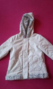 Mädchen Jacke mit weichem Fellrand Beige Größe 128