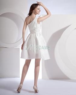 Taft gerüschtes langes knielanges Brautkleid- OkDame. de