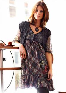 Chiffon-Babydollkleid bunt - Größe 40 - OVP - NEU