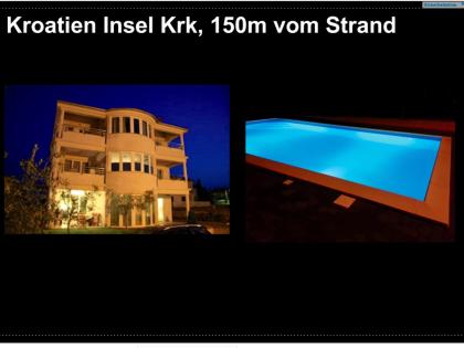 Insel Krk Kroatien Apartment mit Pool 150m vom Strand Internet Klima.