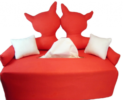 Kuschel Katzen - Taschentuchsofa
