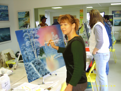 Bob Ross- Ölmalkurs in der Pension Spreeaue in Burg Spreewald