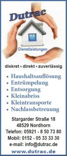 Haushaltsauflösung Räumung Entümpelung Nachlassauflösung Kleintransport Ents
