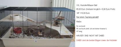 XXL Hamsterkäfig / Mäusekäfig / Mäusestall - Versand möglich