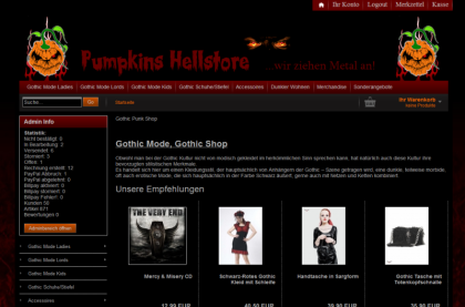 Pumpkins Hellstore - Gothic Metal Punk Biker Fantasy Shop