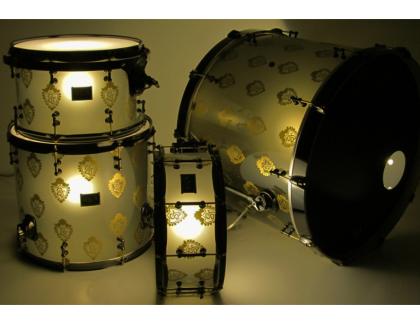 Spaun acryl schlagzeug mit hardware und zildjian becken