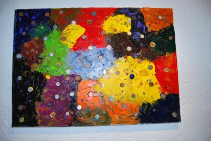 Collage Öl auf Leinwand