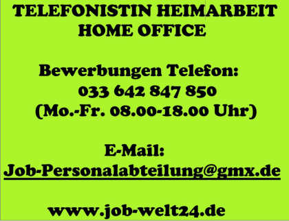 Telefonistin Job Heimarbeit Arbeit Homeoffice Jobangebote Stellenangebot Telefon