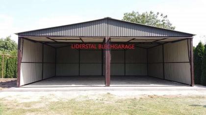 Blechgarage 6x6 Garage KFZ Lager Stahlhalle RAL7016 mit Aufbau verzinkt Stahl
