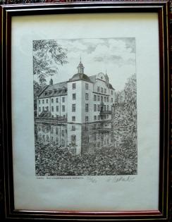 Wasserschloss Grafik von Werner Krawinkel B081