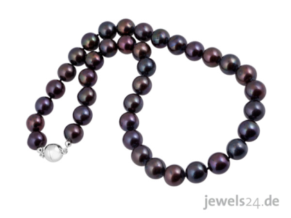 Eleganter Perlenschmuck Perlenkette Süsswasser Zucht - Perlen Silber günstig