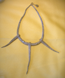 Extravagantes elegantes Collier aus gestricktem Silber 925