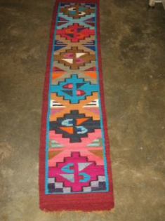 Webteppich aus Cusco Peru mit Inkazeichen