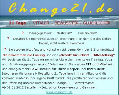 Change21 - 21 Tage für mehr Bewusstsein Vitalität und Glück