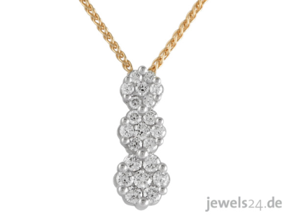 Diamantschmuck Halsschmuck Collier Halskette mit Anhänger Diamanten Gold gü