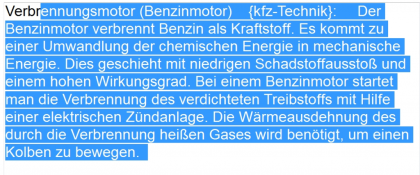 Glossar-Begriffe Kraftfahrzeugmechatroniker / kfz-Mechaniker Lexikon Grundlagen