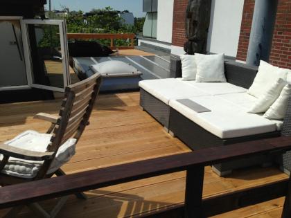 Terrassendielen Unterbau Edelstahlschrauben Sibirische Lärche Lieferservice