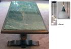 Massiver Eiche rustikal WZ-Tisch mit Marmorplatte Lampe