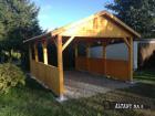 GARAGENVORDACH HOLZÜBERDACHUNG FÜR AUTO KLEBEDACH MIT IMPRÄGNIERUNG HOLZ 3 5x5m