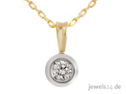 Halsschmuck Kette mit Anhänger Solitaire Diamant Collier Gold günstig vom Her