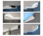Leisten Lichtprofile Gesims Stuckprofile Beleuchtung LED Polystyrol Gardinenstan