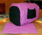 Kennel-Bezug Einlage pink-schwarz