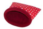 Kuschelsack f. Katzen kleine Hunde rot mit weissen Punkten