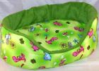 Hundebett und 1 Kissen mit Dinosauriern