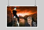 GEORGE CLOONEY AUDREY HEPBURN Venedig Souvenir. 60x40 cm. Blickfang Geschenki
