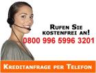 Kredit-Telefon 0800 996 5996 3201 gebührenfrei - auch ohne Schufa-Auskunft