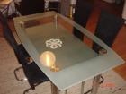 Mod. Esstisch und Stühle komplett Glas/Chrom Euro 120 -