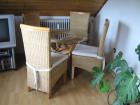 Wohnzimmermöbel / Rattan 4 Stühle Tisch