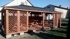 GARTENHAUS GARTENLAUBE KLEBEDACH MIT HOLZ BEDZIN BITUMENSCHINDELN 4x8m PAVILLON