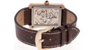 Moderne Skelettuhr für Herren braunes Lederarmband